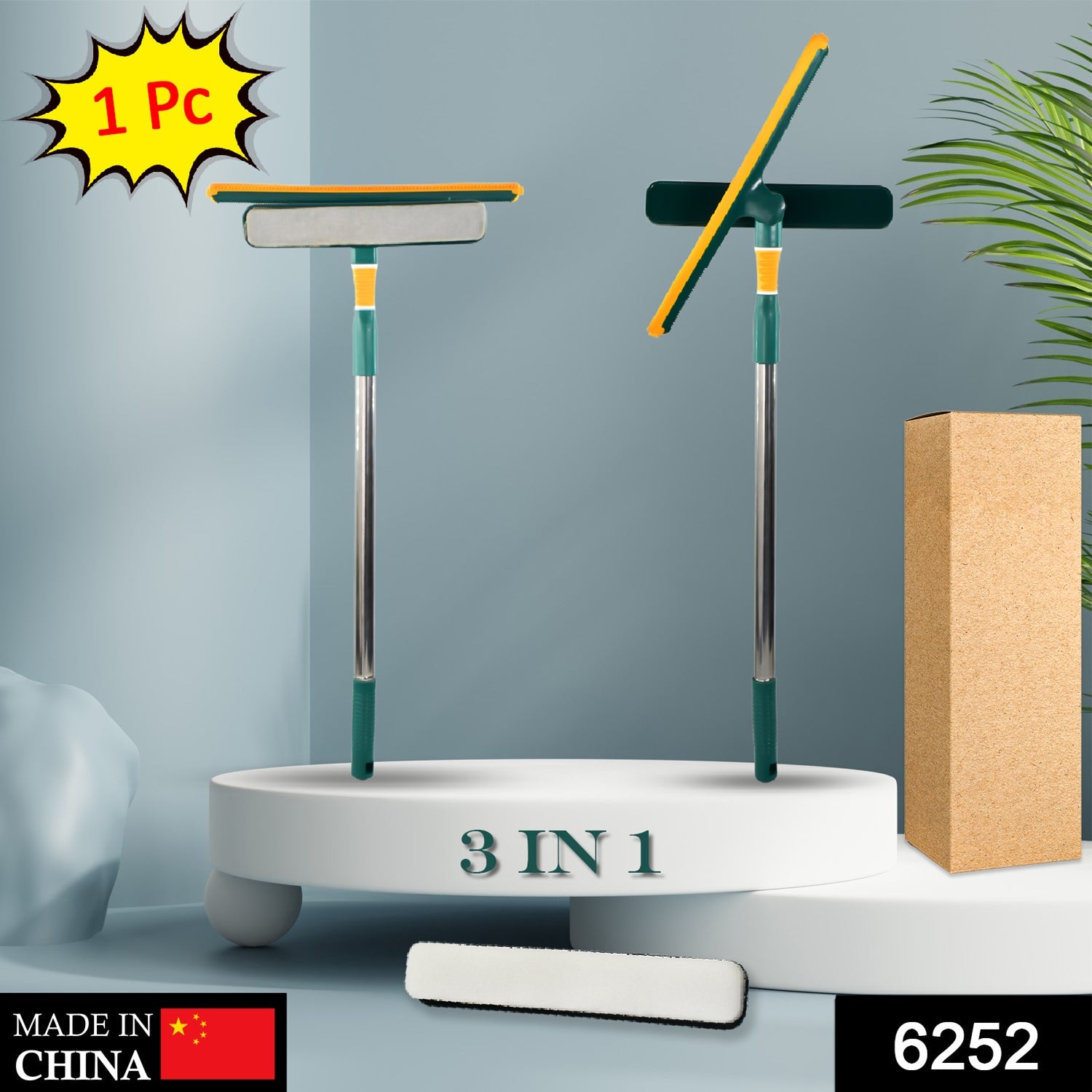 6252 3 IN 1 GLASS WIPER USED IN ALL KINDS OF HOUSEHOLD AND OFFICIAL PLACES FOR CLEANING AND WIPING OF FLOORS, GLASSES AND DUST ETC. DeoDap 6252 3 IN 1 GLASS WIPER USED IN ALL KINDS OF HOUSEHOLD AND OFFICIAL PLACES FOR CLEANING AND WIPING OF FLOORS, GLASSES AND DUST ETC. DeoDap